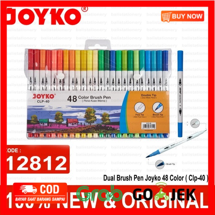 

(BISA COD) Dual Brush Pen Joyko 48 Color ( Clp-40 )