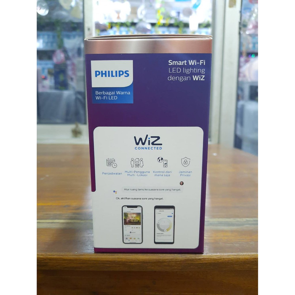 Philips Lampu Smart WiFi LED 9W 9 Watt Full Color RGB Warna WiZ Google