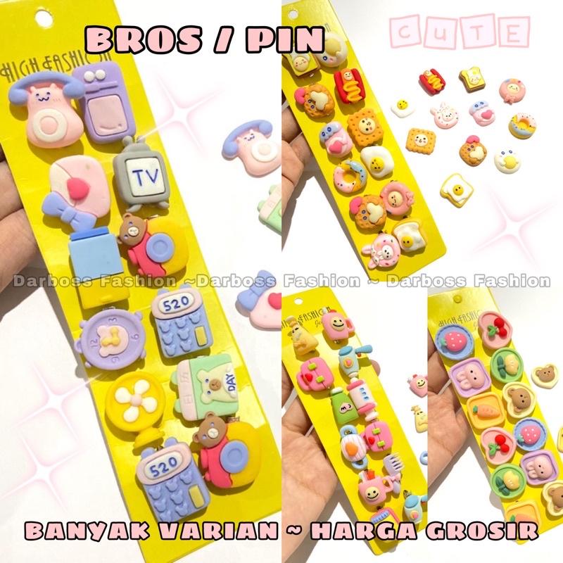 (PART 3 BRC) Bros Jilbab / Bros Hijab / Bros Kecil / Souvenir Pernikahan/Hadiah Ulang Tahun / Bros Anak / Bros Lucu / Bros Clay Resin / Bros Dada / Bros Tuspin / Brooch / Bros Pin / Bros Peniti / Pin tas / Bros Dagu / Bros Murah / Grosir Bros/ Bros Import