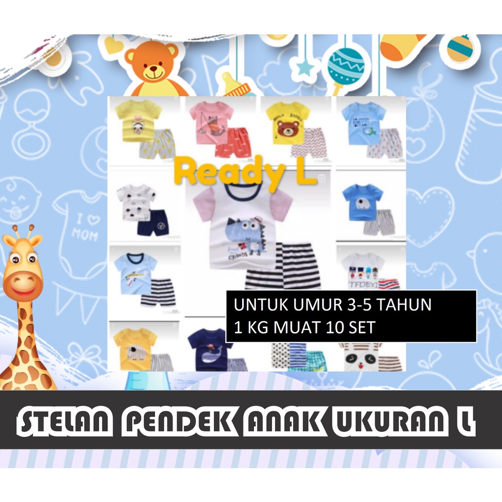 BAJU PAKAIAN STELAN ANAK DAN BAYI PENDEK IMPORT CEWEK COWOK HALUS ADEM MURAH LUCU 3 TAHUN 4 TAHUN