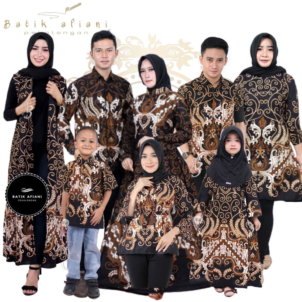 Batik Couple Keluarga, Baju Kondangan Sania Ruffle Ori Ndoro Jowi Dnt Motif Mahkota Putih