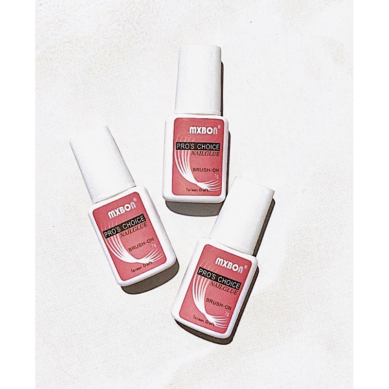 NEW PACKING ORIGINAL!!!! MXBON lem kuku palsu / nail glue ORI (free kikir mini 2 sisi) 7g