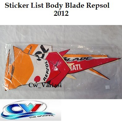 Striping Sticker List Body Blade Repsol 2012