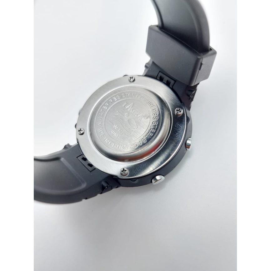 Jam Tangan Unisex Digital Lasika Type 7130 Series Layar Hitam Water Resistant Gratis Box