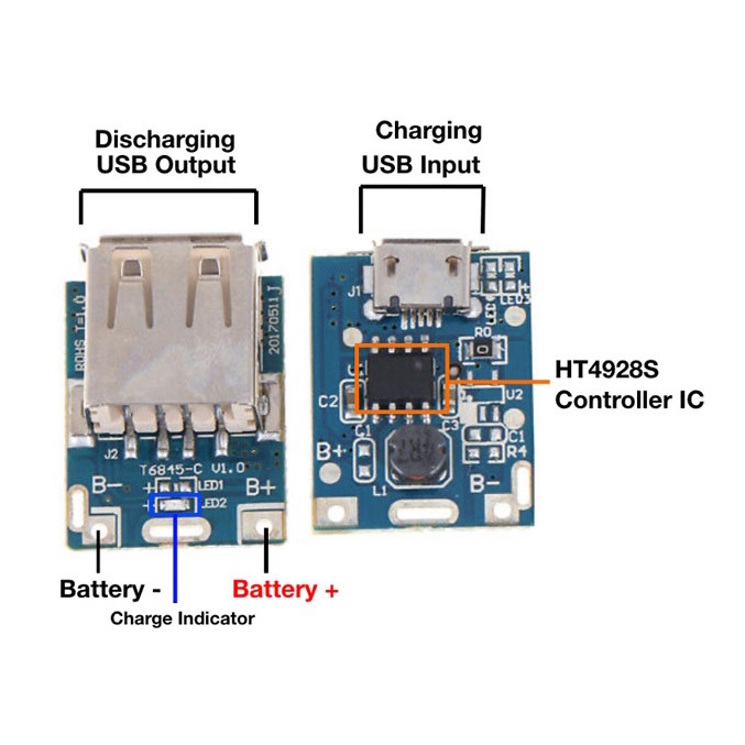 [HAEBOT] Modul Powerbank 1 Slot Charger Step up Protection 5V 1A Cas DC Booster Output USB Module Charger Mini Generator Power Bank DIY Baterai 18650