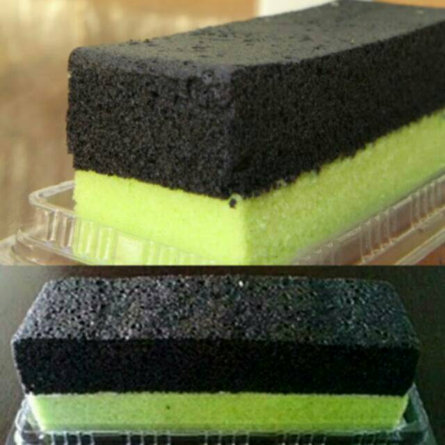 

Brownies kukus ketan hitam pandan