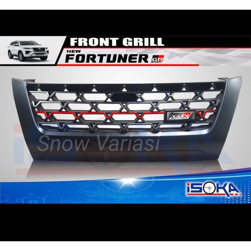 Grill Depan Front Gril All New Fortuner GR SPORT 2016 2018 2019 Hitam Doff Kilap