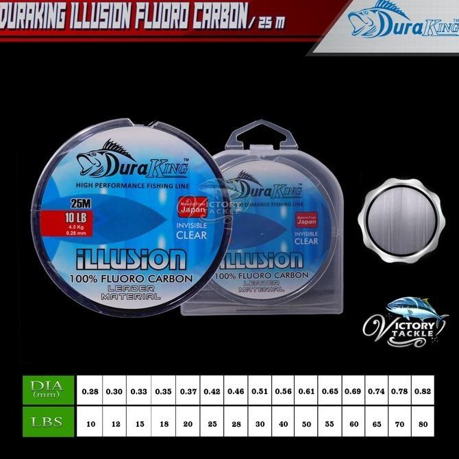 Senar Pancing / Leader Duraking Illusion 100% Fluorocarbon Leader 25M - 8 Lbs 0.25Mm