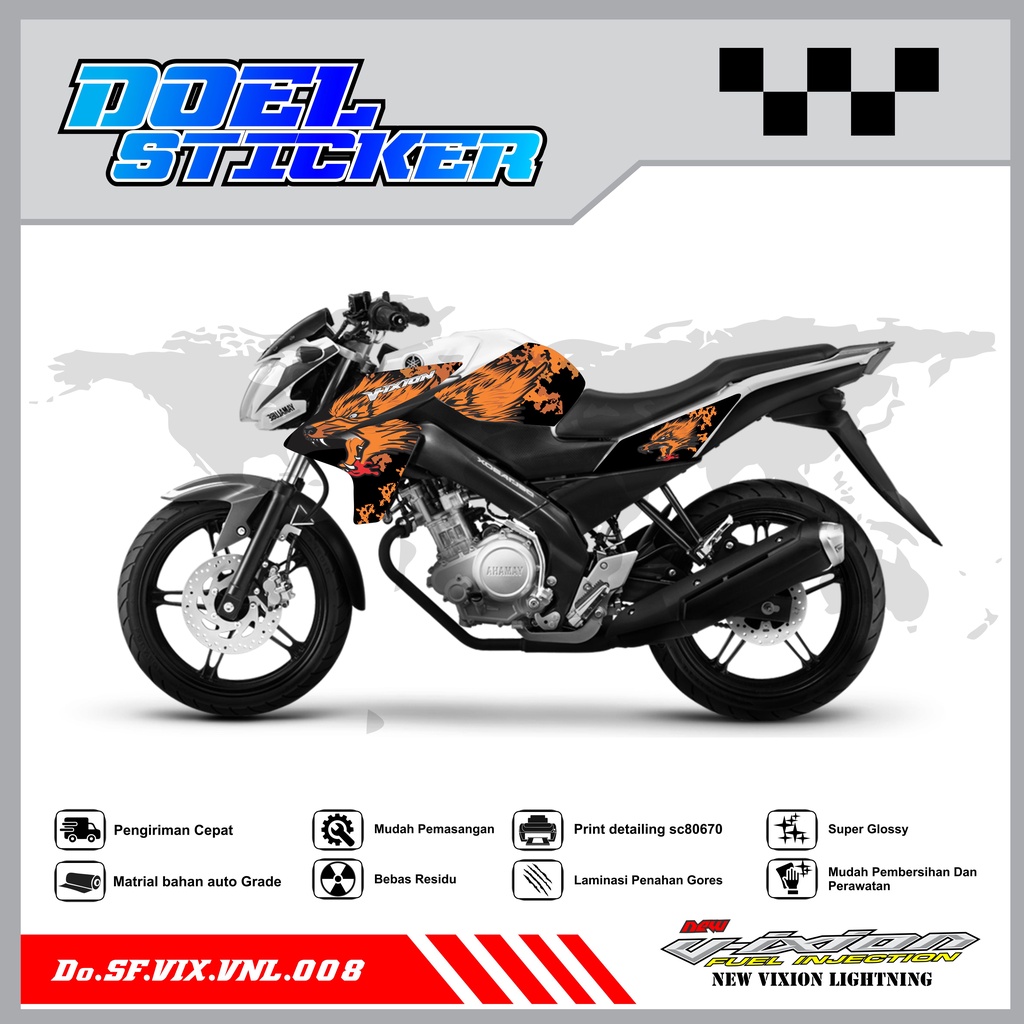 STICKER STRIPING VIXION NVL - STICKER STRIPING LIST VARIASI HOLOGRAM , CROME VIXION NVL 2013-2014 DOEL 008