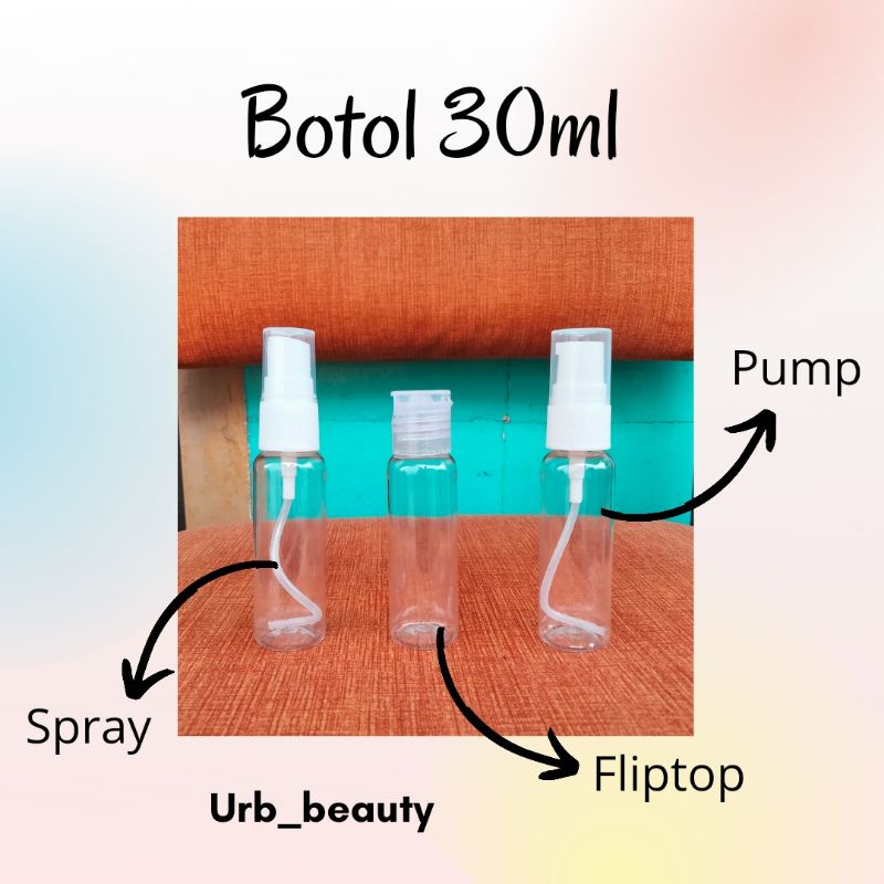 BOTOL SHARE 30ML SPRAY FLIPTOP PUMP COCOK UNTUK BEPERGIAN TRAVELING MUDIK