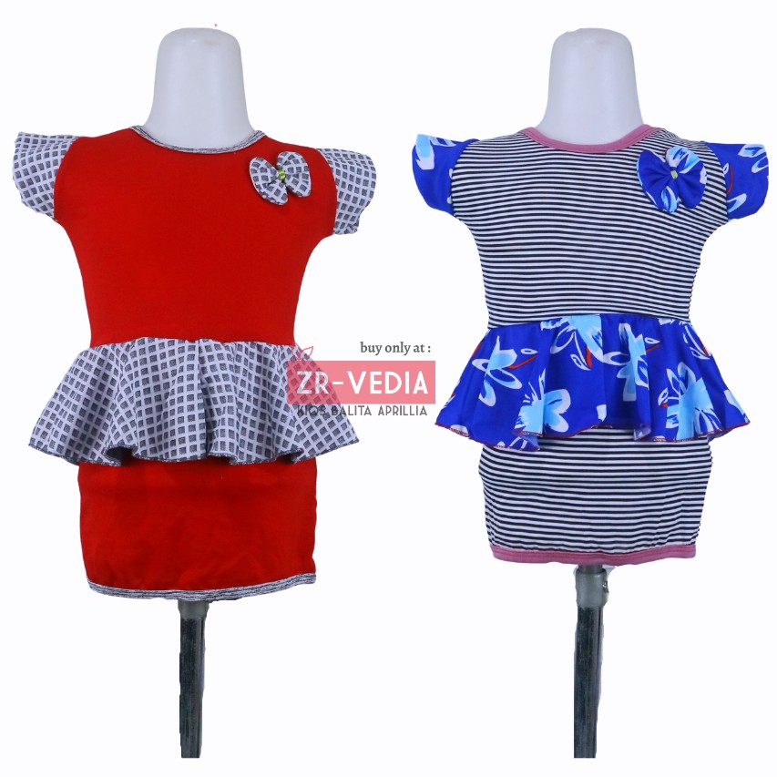 Dress Lori Bayi 3-18 Bulan  / Dres Baby Anak Perempuan Baju Pesta Lengan Pendek Murah Harian Adem