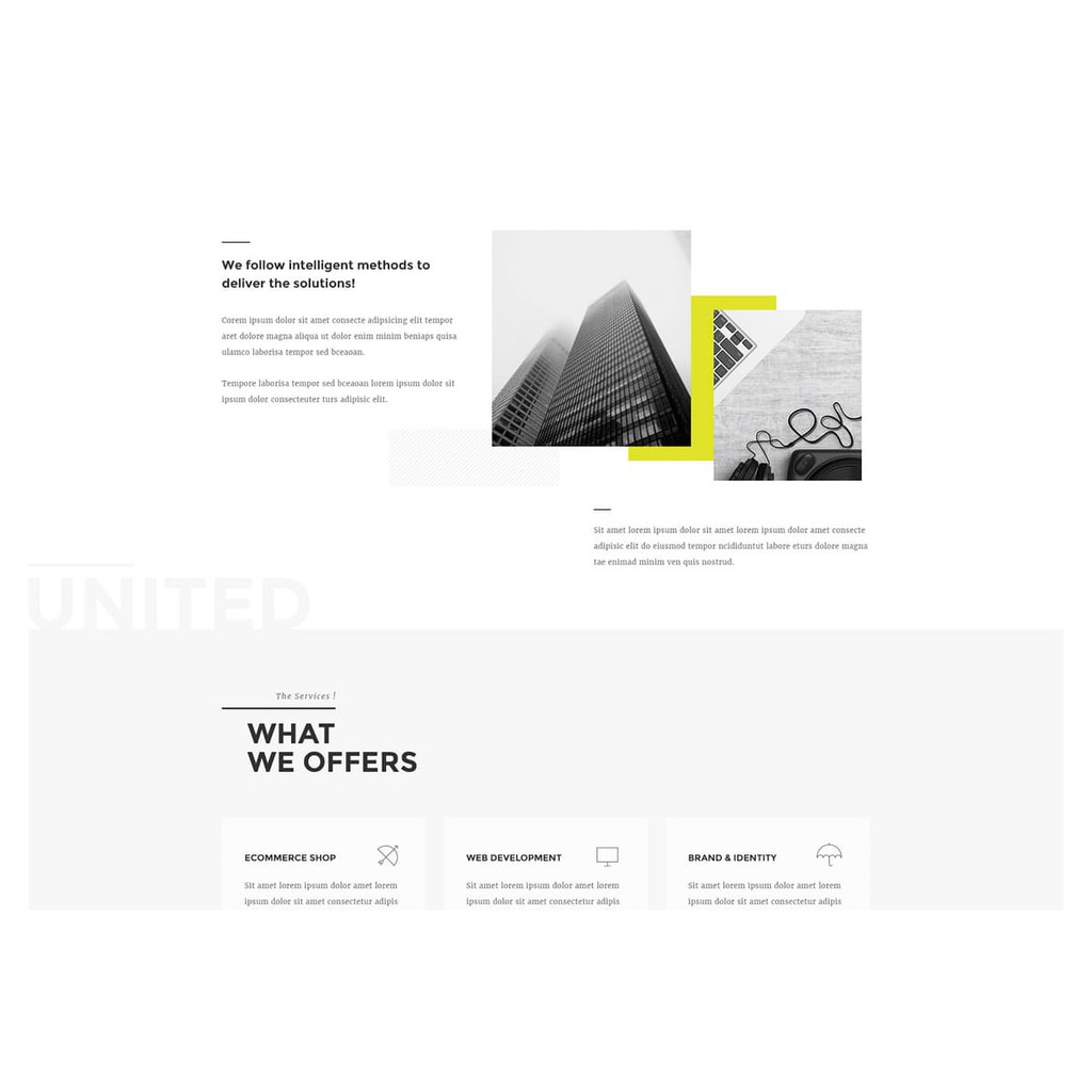 Landing HTML Page - UNITED Minimal HTML