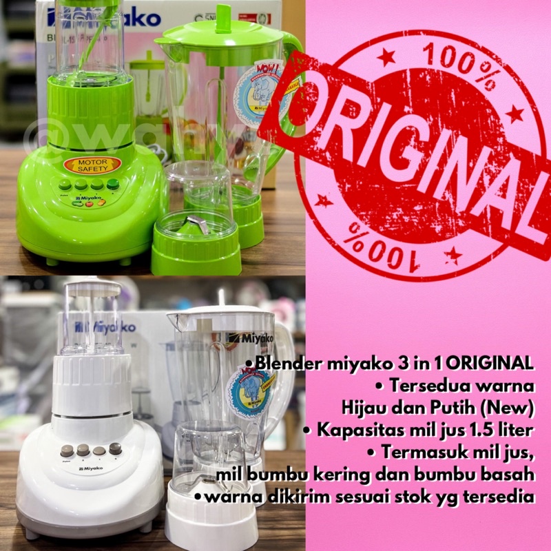 Blender Miyako 3 in 1 BL-152PF bahan fiber plastik Garansi resmi 152 PF