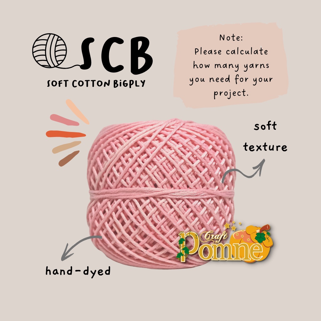 BEST-SELLER!! SCB - Soft Cotton BigPly - Benang Rajut Katun Halus Big Ply - wearables amigurumi