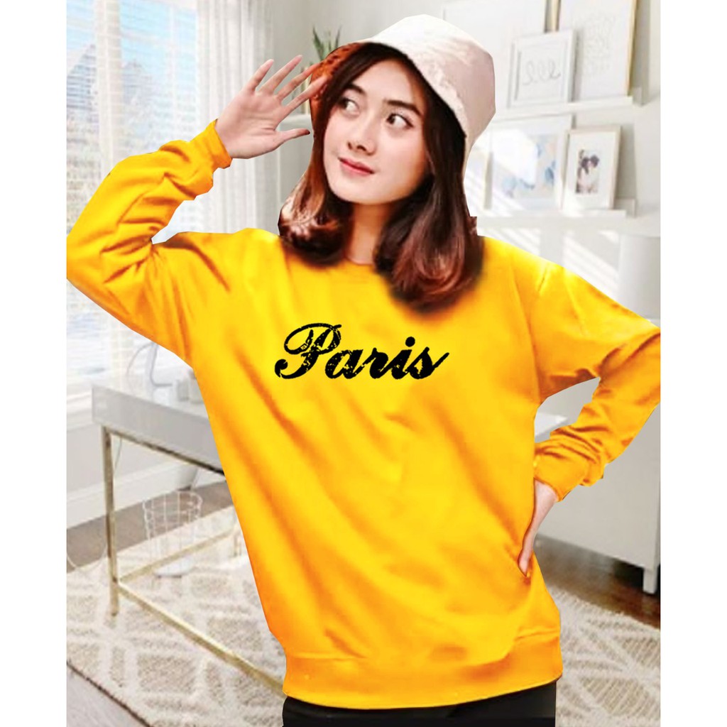 Kaos Lengan Panjang PARIS BARU / Kaos Sweatshirt / Atasan Wanita / Atasan Wanita Lengan Panjang