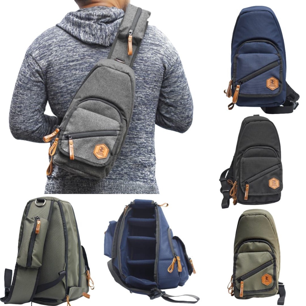 Tas Kamera Zano Ergo DSLR Mirrorless Prosumer Digital Analog Sling Bag