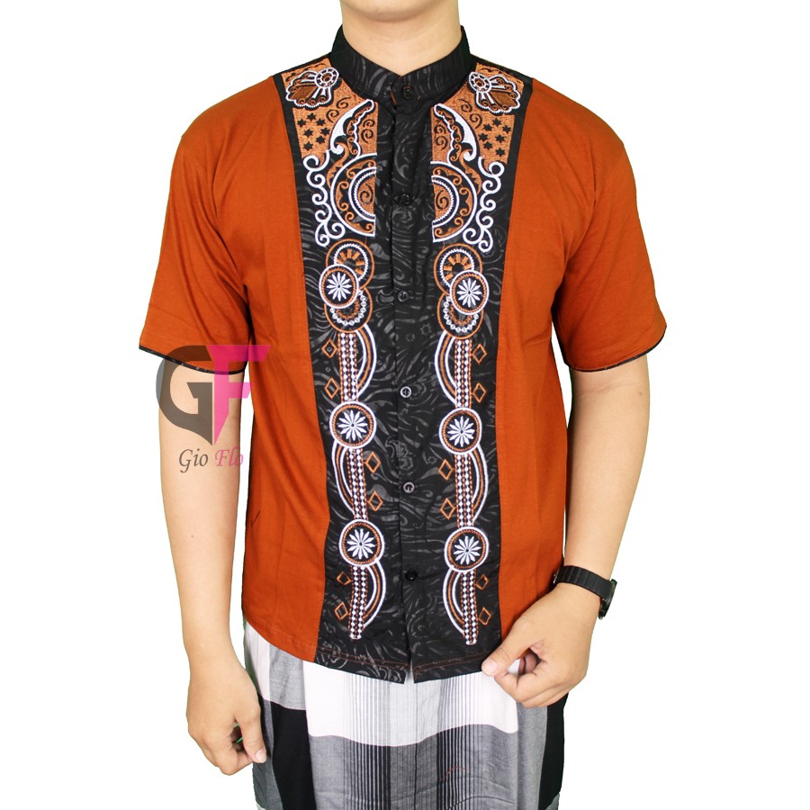 GIOFLO Baju Pria Kemeja Koko Modern Brown / KKS 41