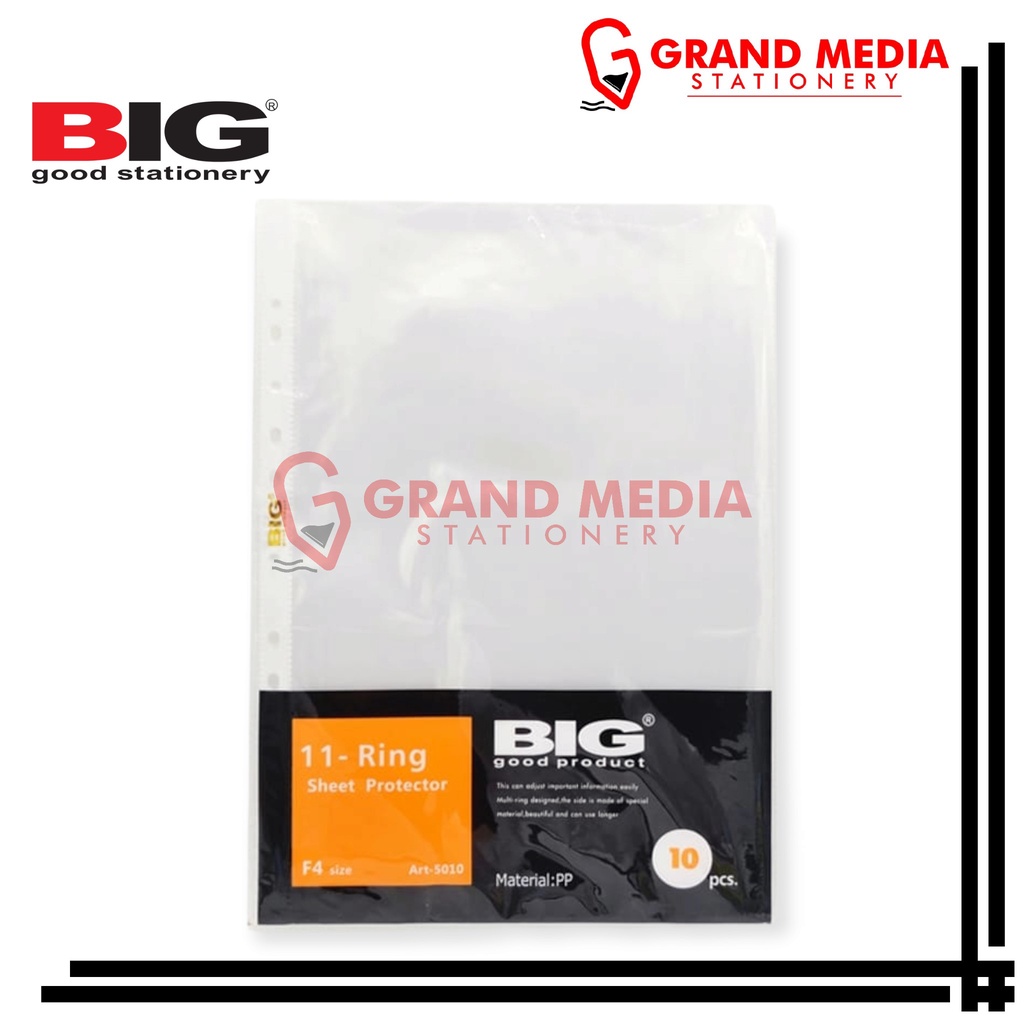 

[GRAND MEDIA] SHEET PROTECTOR BIG / PLASTIK PP POCKET BIG F4 ISI 10 LBR FC-5010