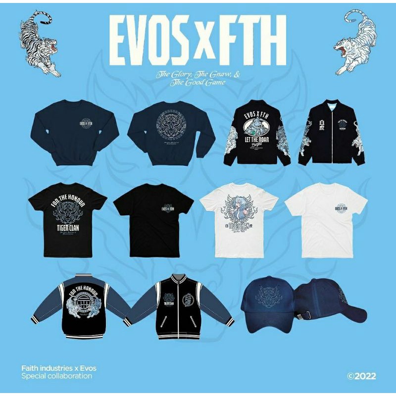 EVOS X FAITH INDUSTRIES ALL VARIANT / VARSITY JACKET / WORK JACKET / CAP / T-SHIRT TEE / CREWNECK