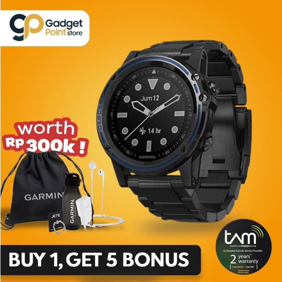 Garmin Smart watch Descent Mk1 Titanium - TAM 2 Tahun