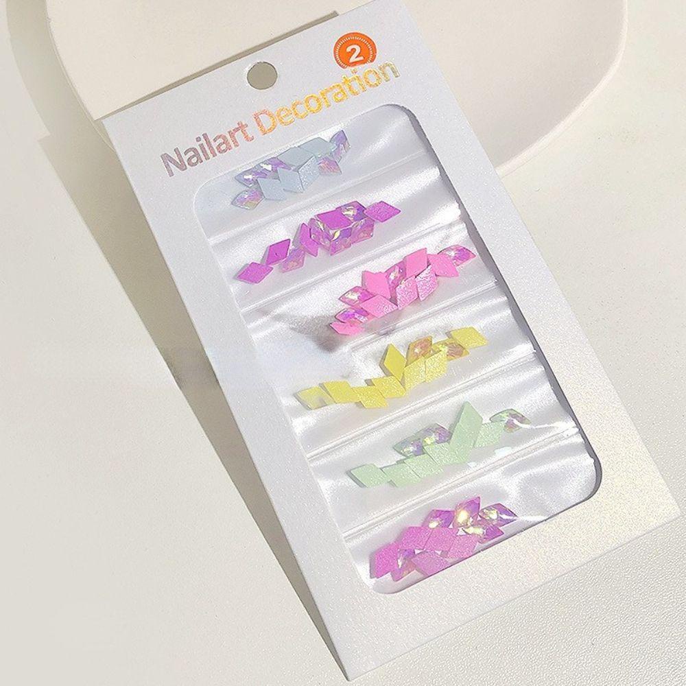 AUGUSTINA Agustina Paku Pesona Wanita Kristal Flat Bottom Nail Salon Manicure Aksesoris DIY Bahan Kuku 3D Dekorasi Kuku