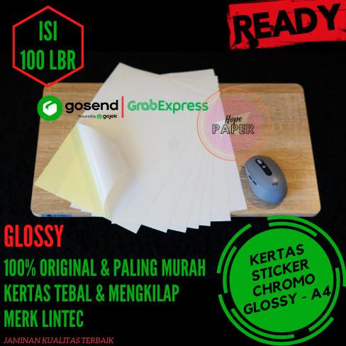 

READY STOCK Kertas Stiker Chromo Glossy A4 -100pcs / Kertas Stiker / Sticker Cromo