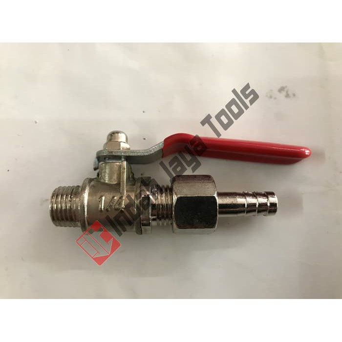 Stop Kran Angin Kompresor Body Besi Chrome / Air Cock Hato