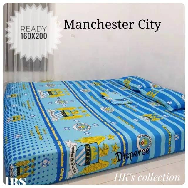 Sprei Manchester city 160x200 (sprei homemade) motif bola