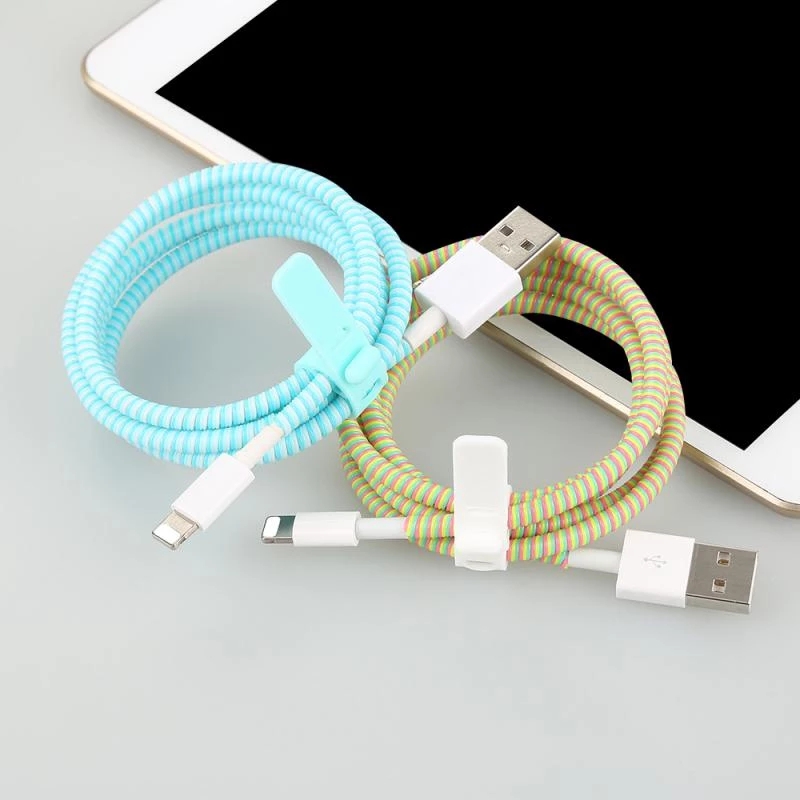 Colourful Spiral Cable Protector Sleeve / Cable Line Management Sleeve / Cable Wire Protector Cover / Cable Bundler / Wire Wrap Cord Organizer / Suitable for Computer, TV ,Home, Office, Cables Line Organize