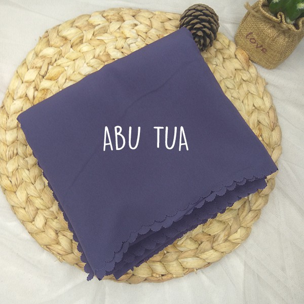 HIJAB/JILBAB PASHMINA DIAMOND 175 x 75  LASERCUT + JAHIT TEPI KECIL-ABU TUA