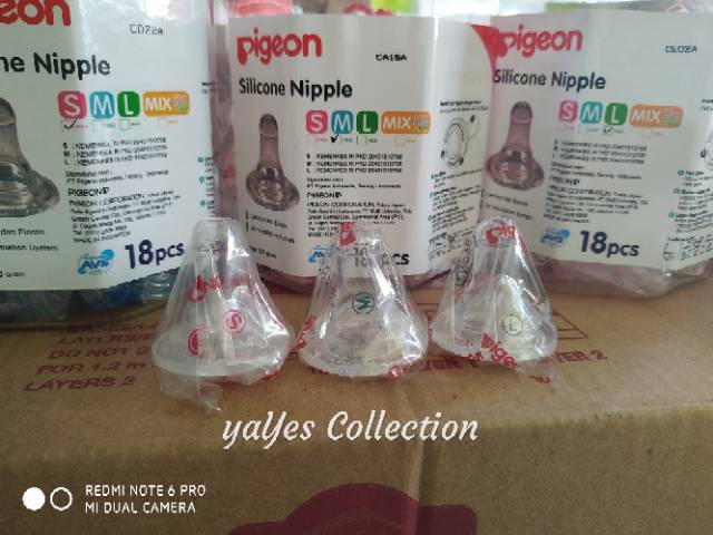 Dot pigeon size S - M - L - mix Silicone Nipple silikon lembit elastis botol susu baby bayi anak