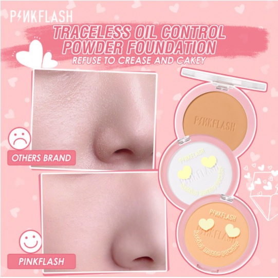 PINKFLASH #OhMySelf Long-lasting Matte Pressed Powder - Bedak Padat Makeup Wajah