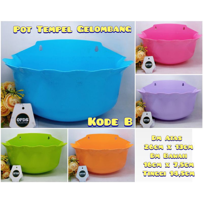 Pot Tempel Dinding Gelombang Pot Tempel Plastik