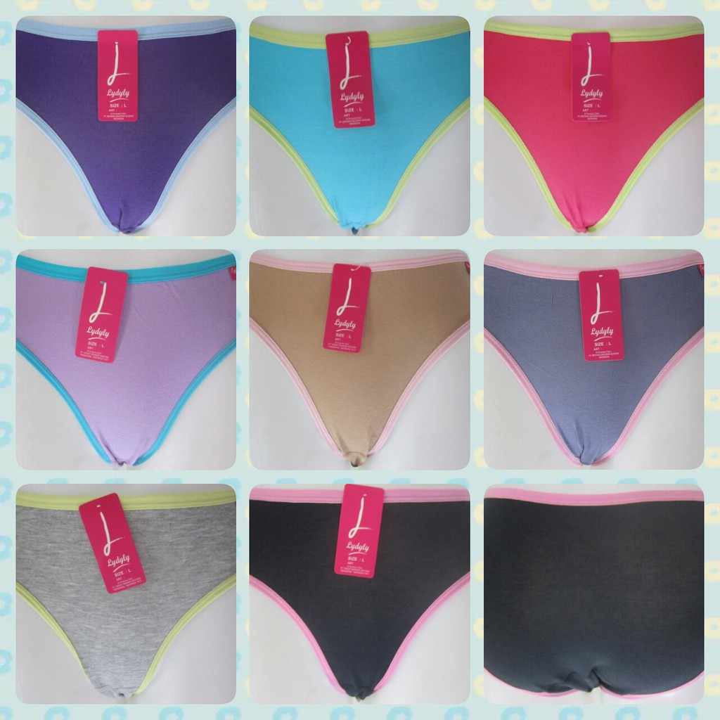 Lydyly 028 | Celana Dalam / CD Mini Wanita Cewek Motif Pelangi Polos Katun Lydyly COD Kusumawardani