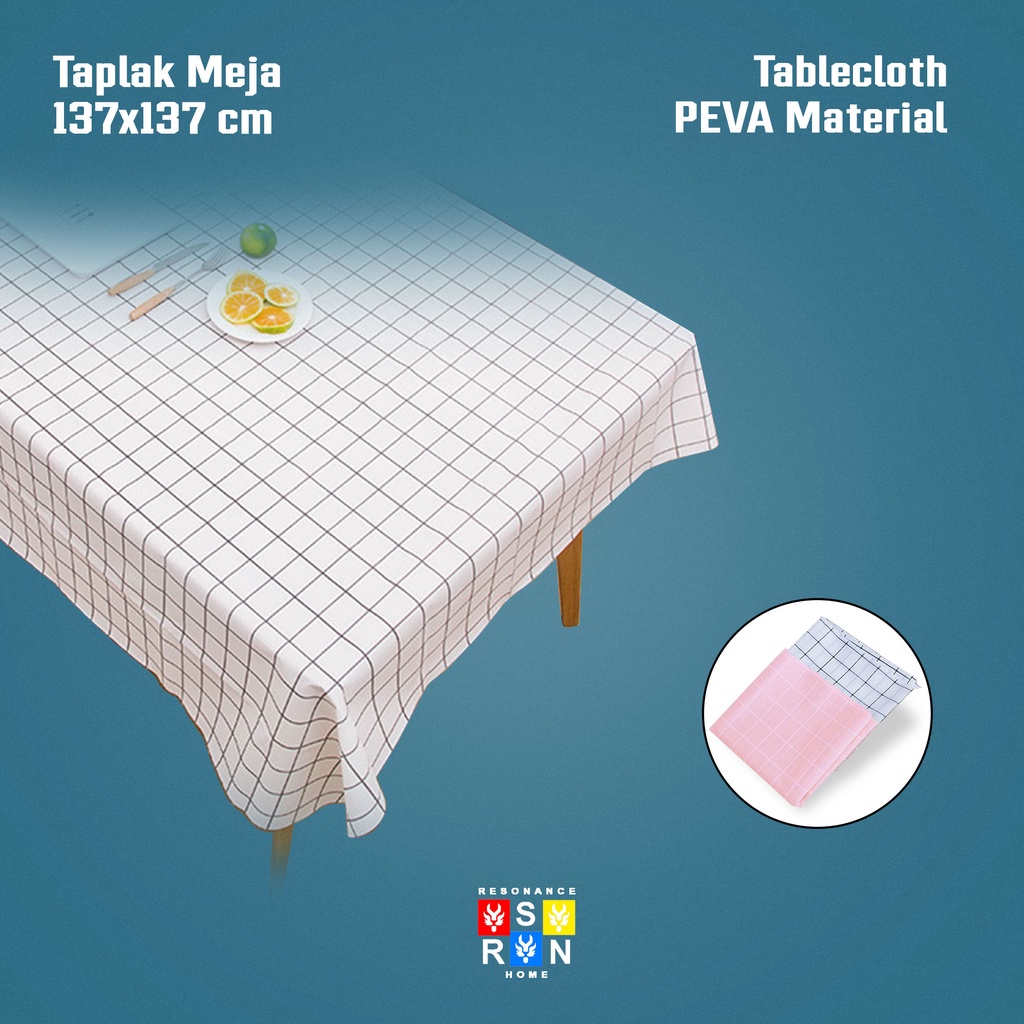 Taplak Meja 137x137 / PEVA Waterproof / Resonance Home
