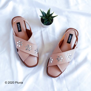 Pluvia JASMINE Sandal Tali Silang  Wanita Shopee Indonesia