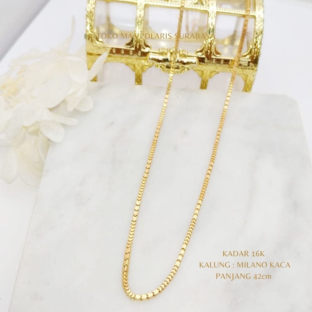 Kalung Milano Kaca Perhiasan Emas Kuning kadar 700 16K 17K KL700|04860|45 KL6A