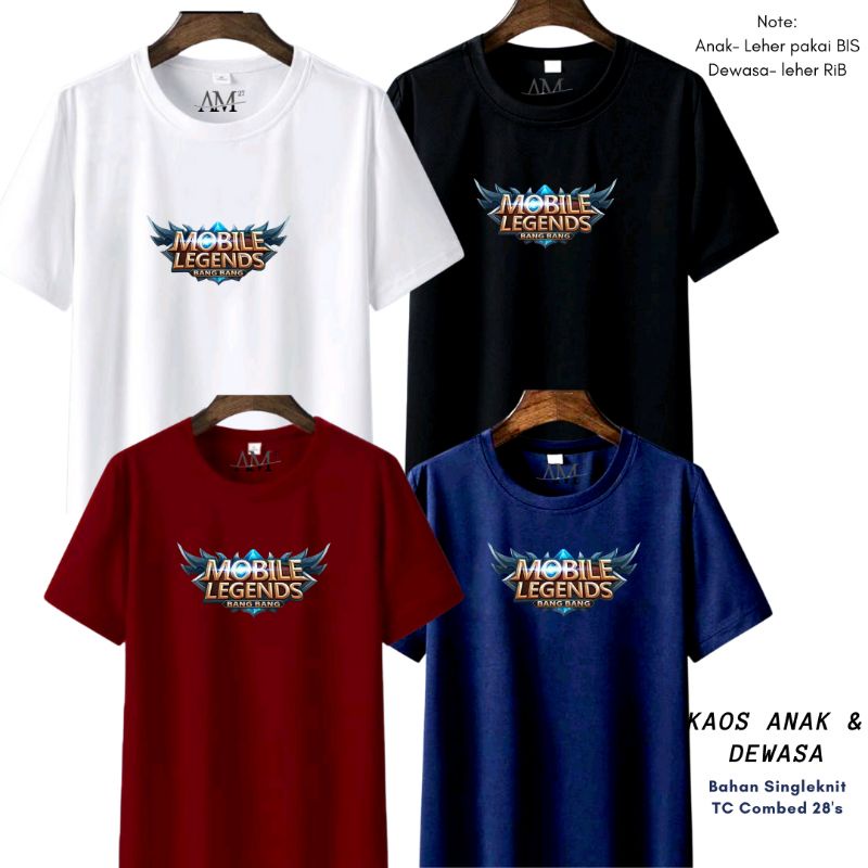 Baju Kaos Anak Cowok 3-12 tahun - Remaja- Dewasa S- 7XL-XXXL Pria Dewasa &quot;Diamond ML&quot;