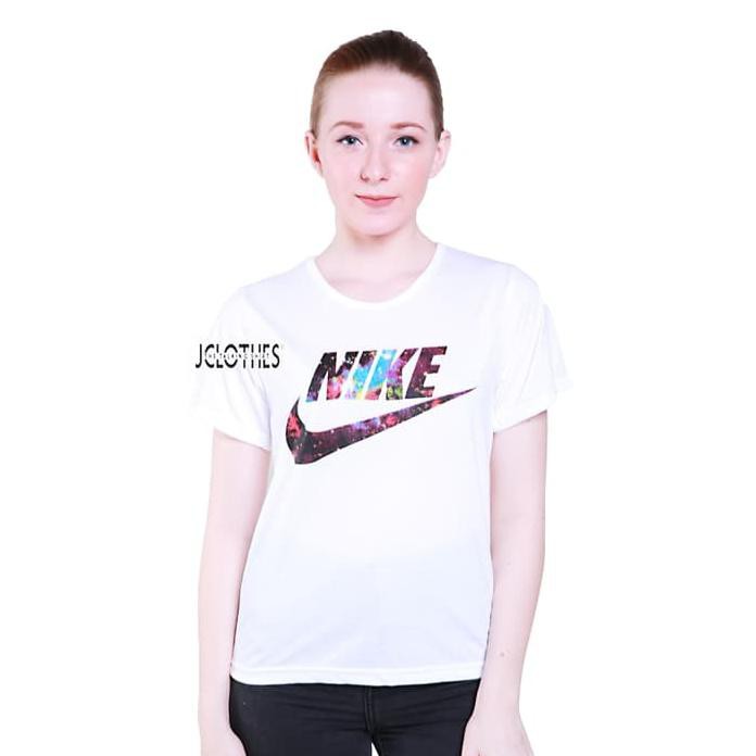Kaos Wanita / Tumblr Tee Lengan Pendek Nike Galaxy - Putih High Quality