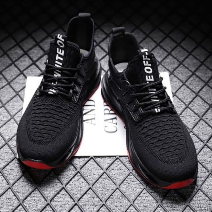 Sepatu Fashion Import Running Black Red
