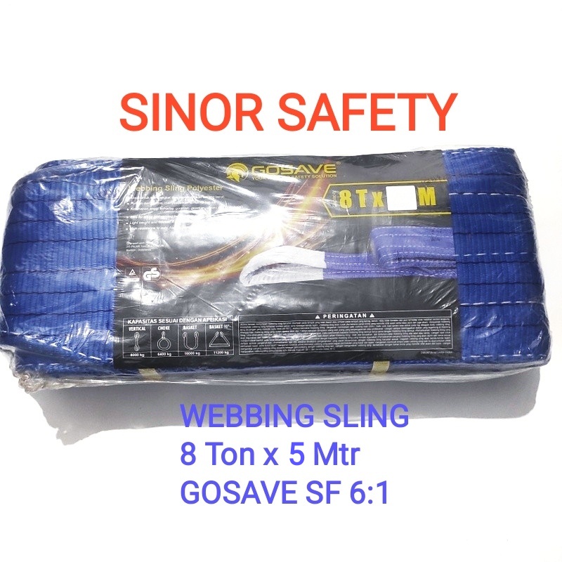 WEBBING SLING 8 Ton x 5 Meter Tali Pengikat Pengangkat Safety