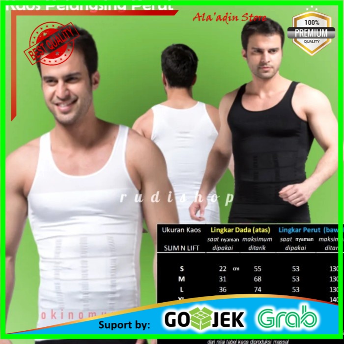 Singlet Pria Korset Pelangsing Perut Buncit Kaos Dalam Baju Singlet Pelangsing Pria Slim N Fit Body Shaping For Man Korset Pria Perut Buncit