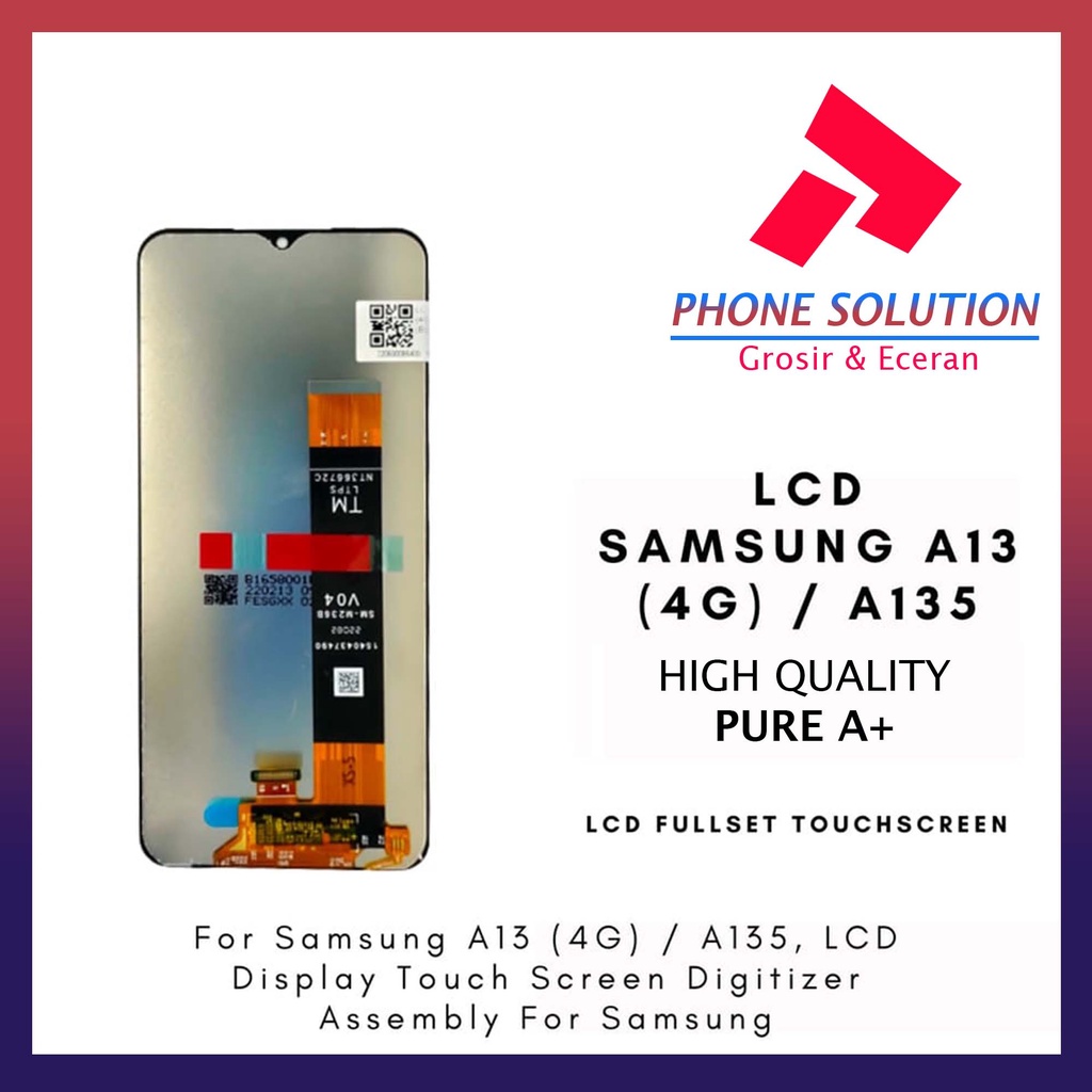 LCD Samsung A13 4G/A135 Fullset Touchscreen Original 100% // Supplier LCD Samsung - Garansi 1 Bulan