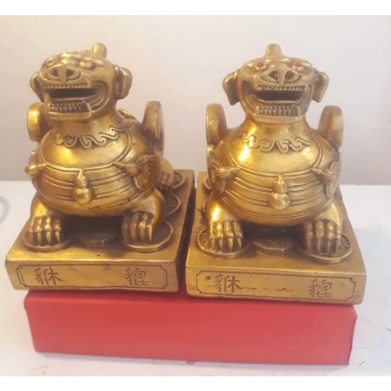 Figurine Feng Shui PiXiu / Miniatur Tembaga PiXiu / Dekorasi Pajangan Mytical Feng Shui