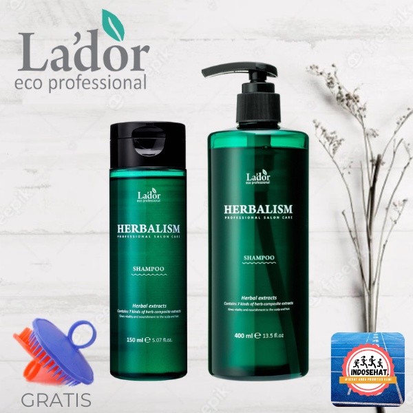 LADOR Herbalism Shampoo - Shampo Nutrisi Perawatan Pelembab Pelembut Rambut Rusak Rontok Tipis
