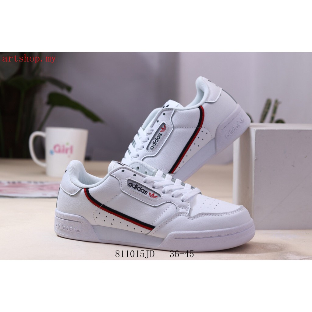 Ready Stock Sepatu Adidas Continental 80 Pria Wanita Sneakers Walking Shoes White Shopee Indonesia