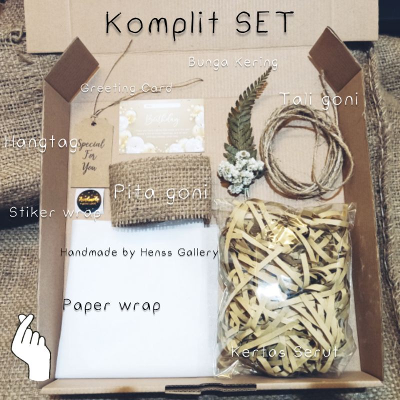 

BOX KADO/KOTAK KADO RUSTIK KOTAK HADIAH HAMPERS 1 SET KOMPLIT