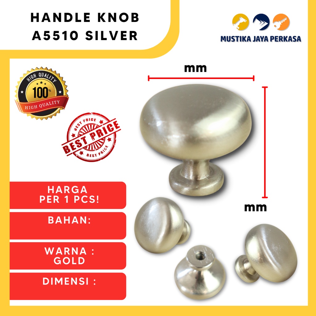 Handle Tarikan Pintu Laci Lemari Knob Besi Stainless A5510 Gold Hitam Silver Anti Karat Murah Mewah