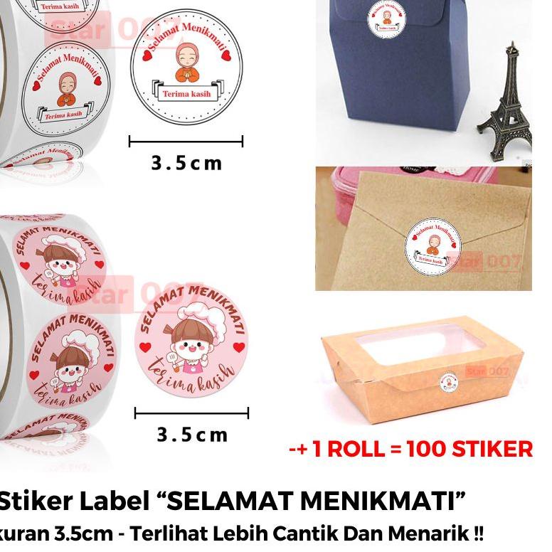 

WF6Ⓜ 1 ROLL ISI 500 PCS STIKER UKURAN 3.5 CM SELAMAT MENIKMATI UKURAN BESAR - STICKER MAKANAN THANK YOU LABEL Oke Price