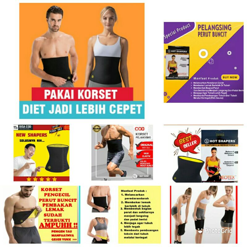 1 Paket Komplite Hot Shapers Gratis 3 Korset Lengan Paha Perut Tangtop Pembakar Lemak Shopee Indonesia